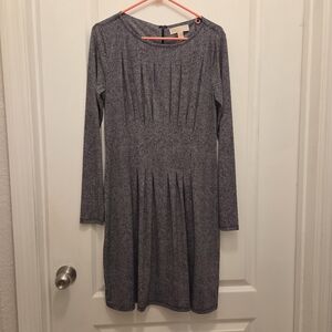 MICHAEL Michael Kors long sleeve black and white herringbone print dress size L